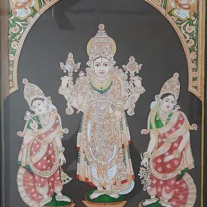 Lord Vishnu with Goddess Sridevi and Bhudevi