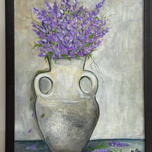 antique vase with lavender